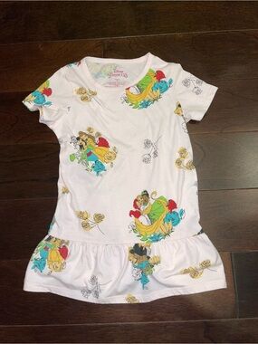 Disney Princess White Toddler Dress with Belle & Beast Print